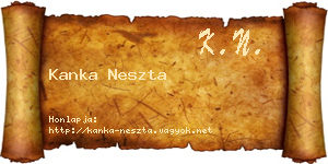 Kanka Neszta névjegykártya